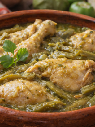 pollo en salsa verde con nopales receta mexicana casera