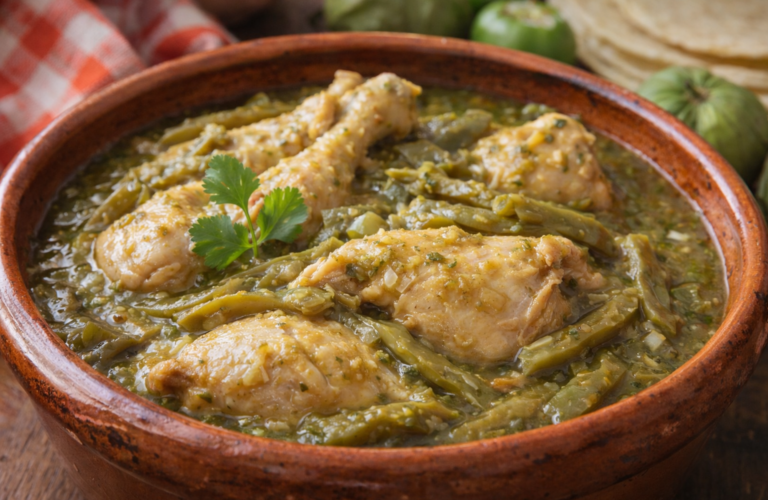 pollo en salsa verde con nopales receta mexicana casera