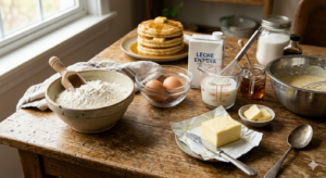 ingredientes para receta de hotcakes esponjosos caseros