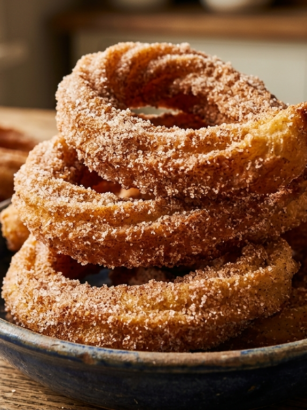 churros caseros crujientes azucar canela recien hechos