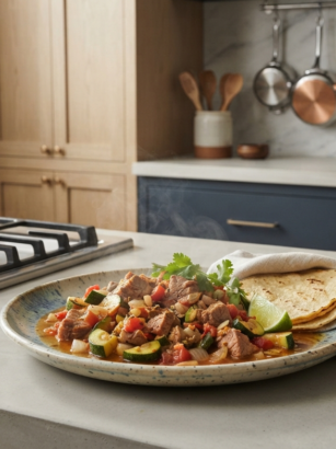 Cómo limpiar superficies y estufa después de preparar carne de puerco con calabacitas