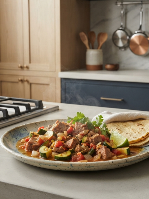 Cómo limpiar superficies y estufa después de preparar carne de puerco con calabacitas