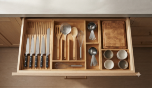 Utensilios organizados después de cocinar